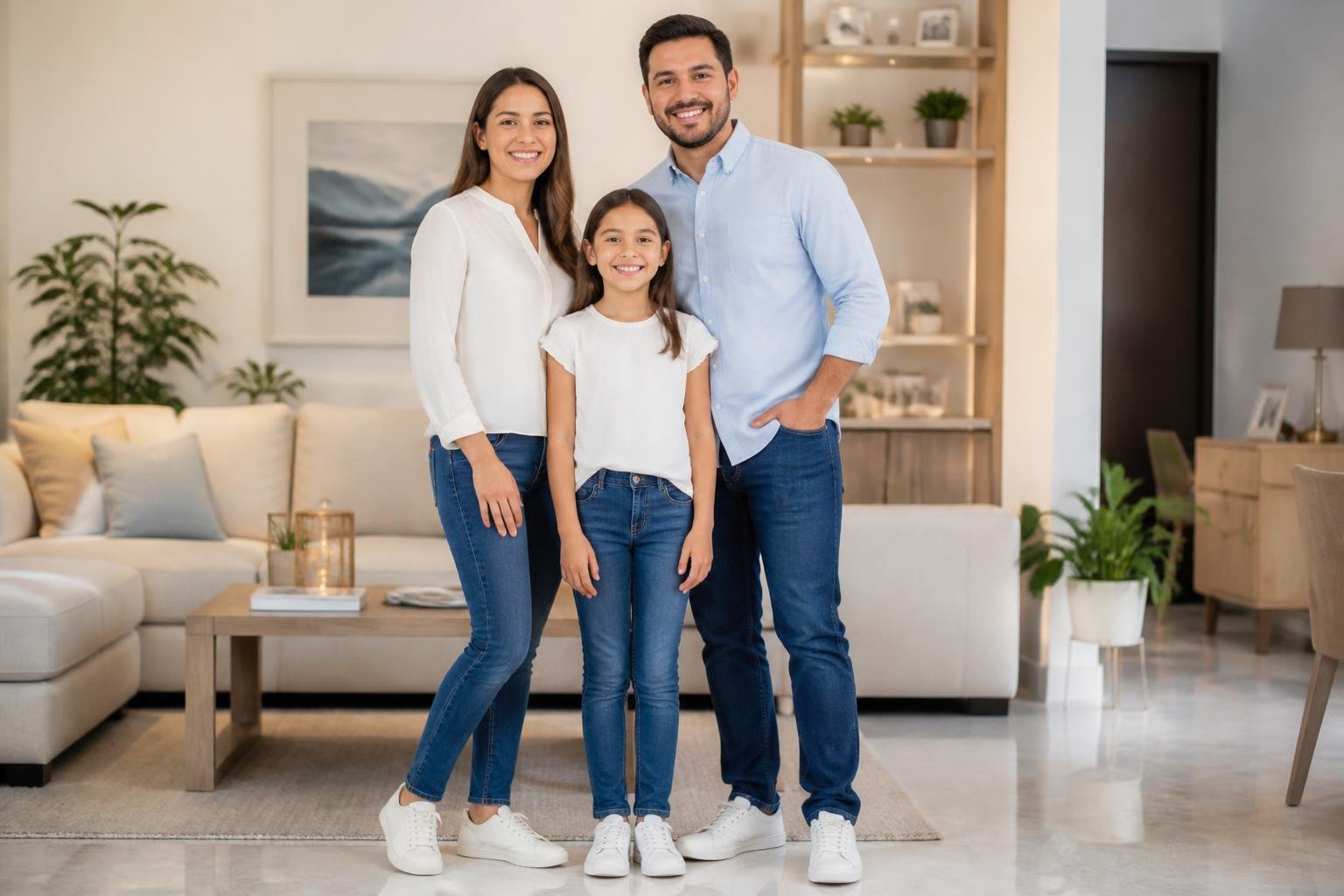 Familia colombiana en su hogar